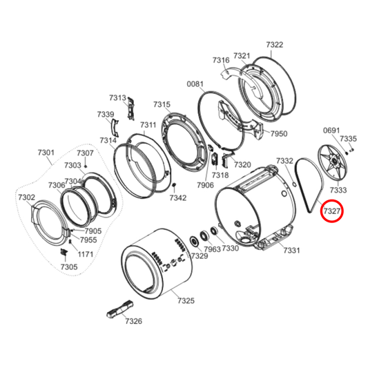 415387 Asko Dryer, Washing Machine Drive Belt 6EPJ1225