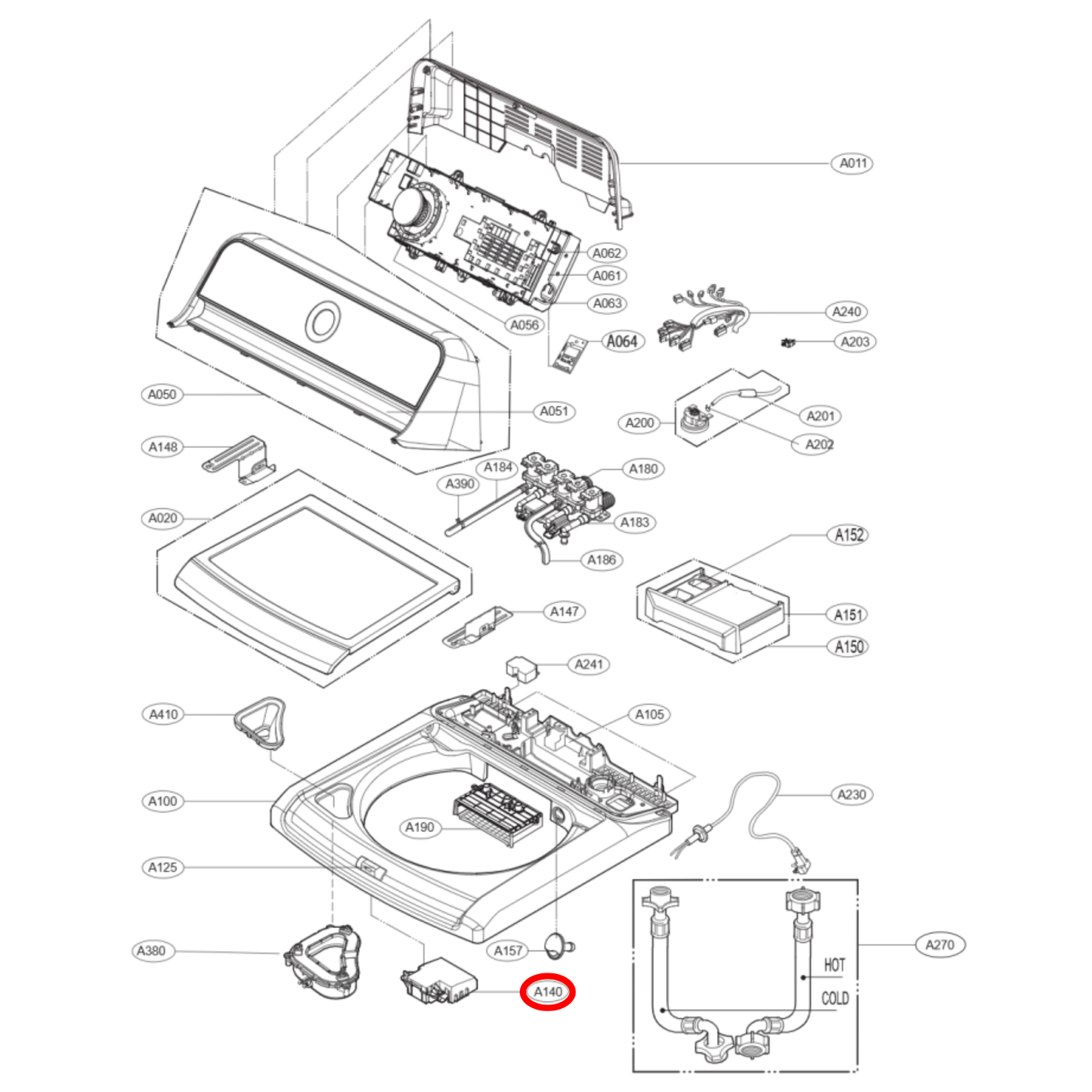 EBF61674802 LG Top Load Washing Machine Lid Lock Switch