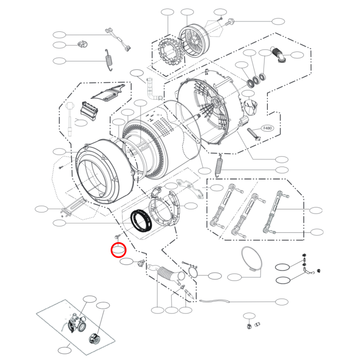 MDS66651629 LG Washer Dryer Combo Door Seal - MDS66651606
