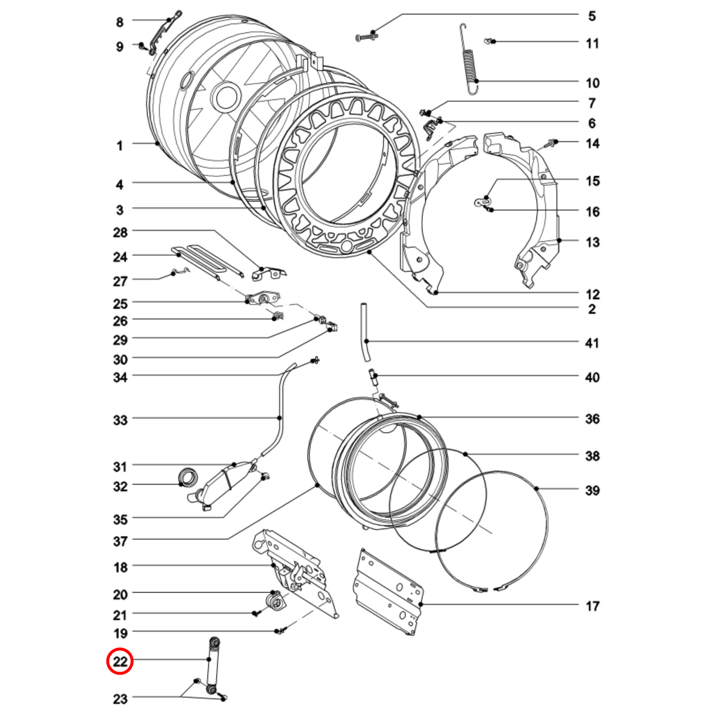 04500826 Miele Front Load Washing Machine Suspension Rod Set Of 2 - 7266060
