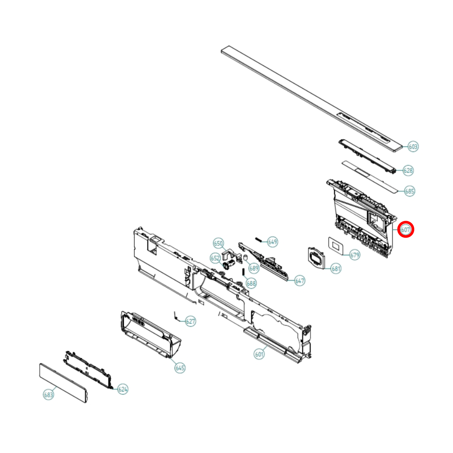 546316 Asko Dishwasher Control Unit LCD SSNO Diverter
