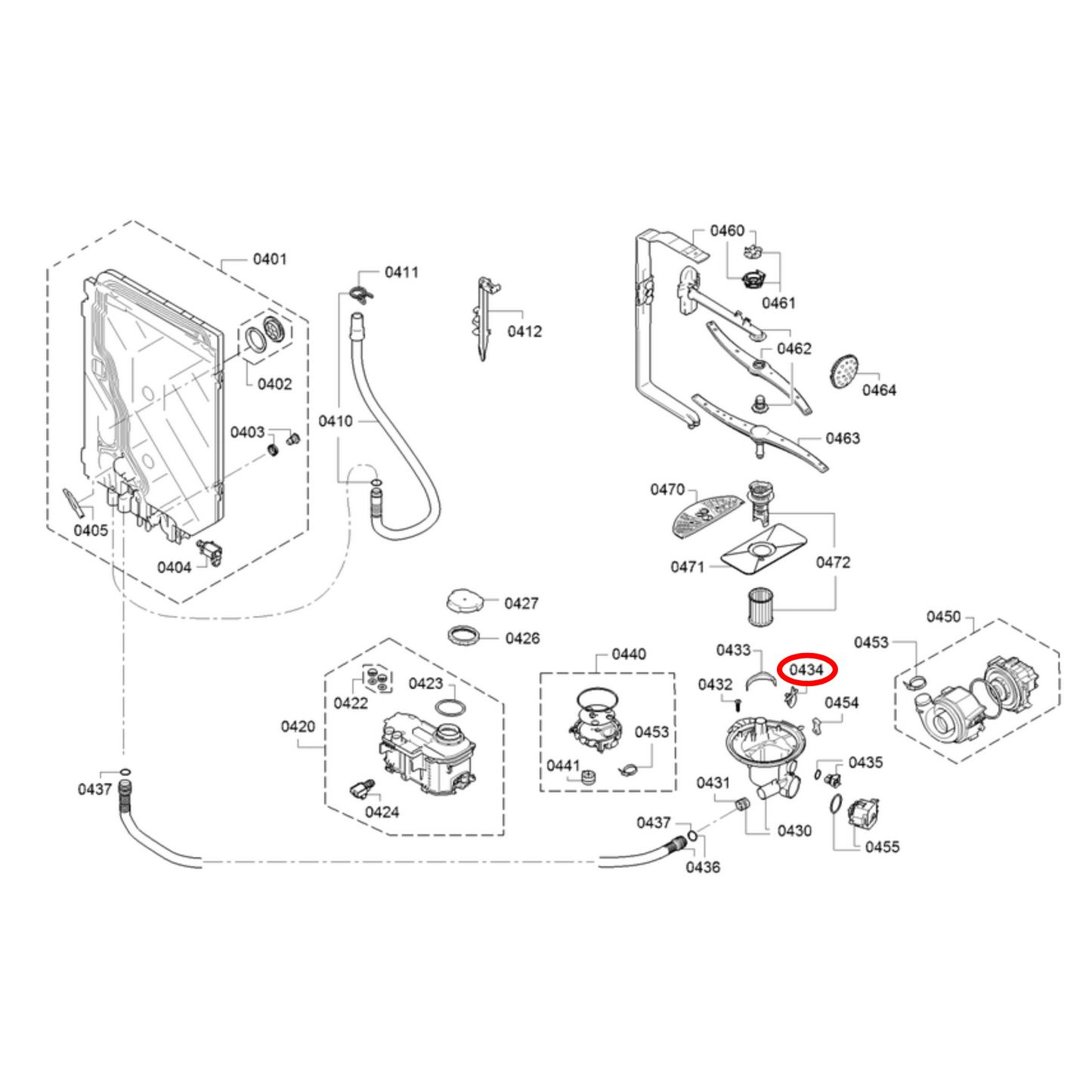 00611322 Bosch, Neff, Siemens Dishwasher Drain Pump Cover - 00628305