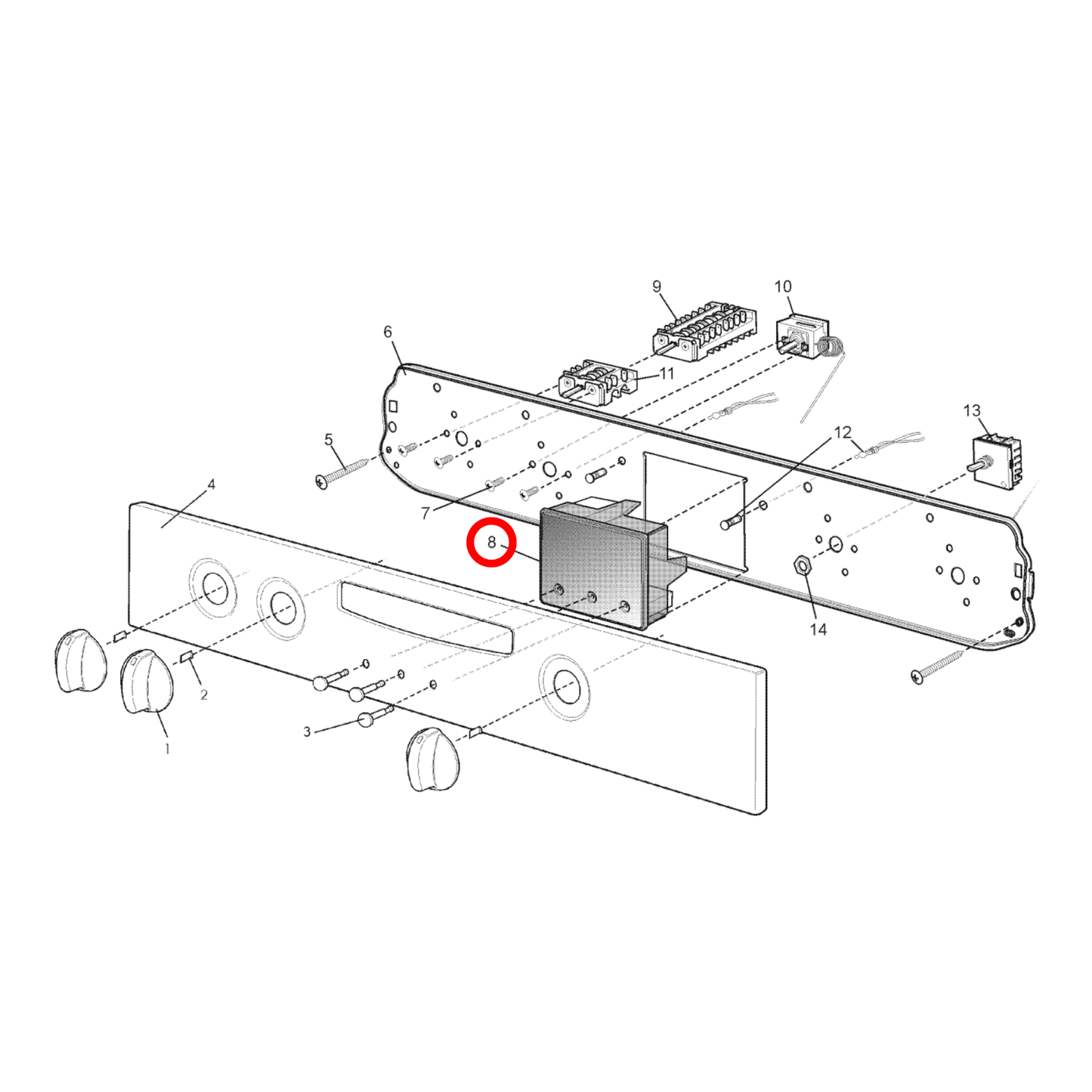 4055612628 Chef, Electrolux, Simpson, Westinghouse Oven Clock 3 Button PCB Kit - 387210800K