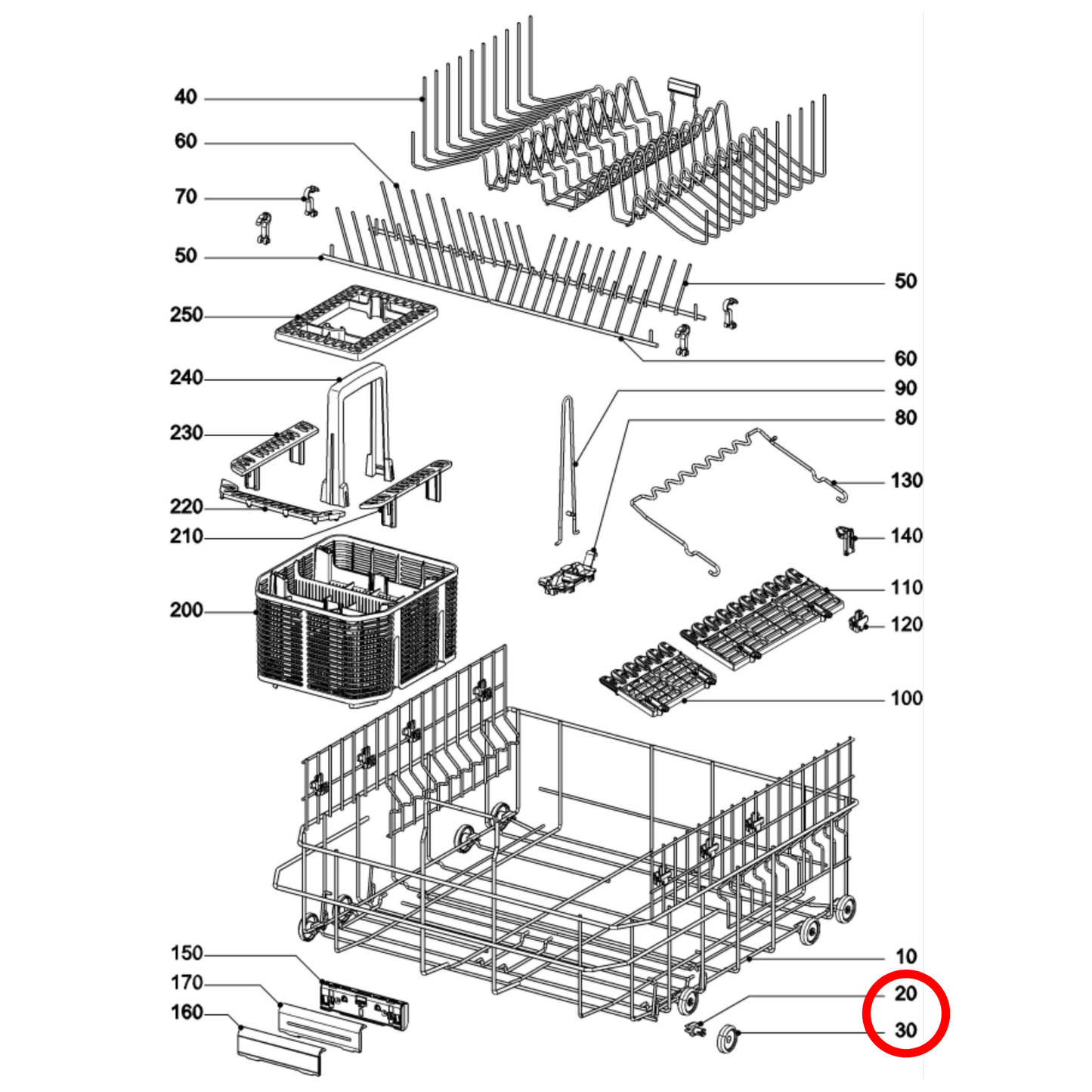 2372353 Miele Dishwasher Support Roller Wheel - 2372352