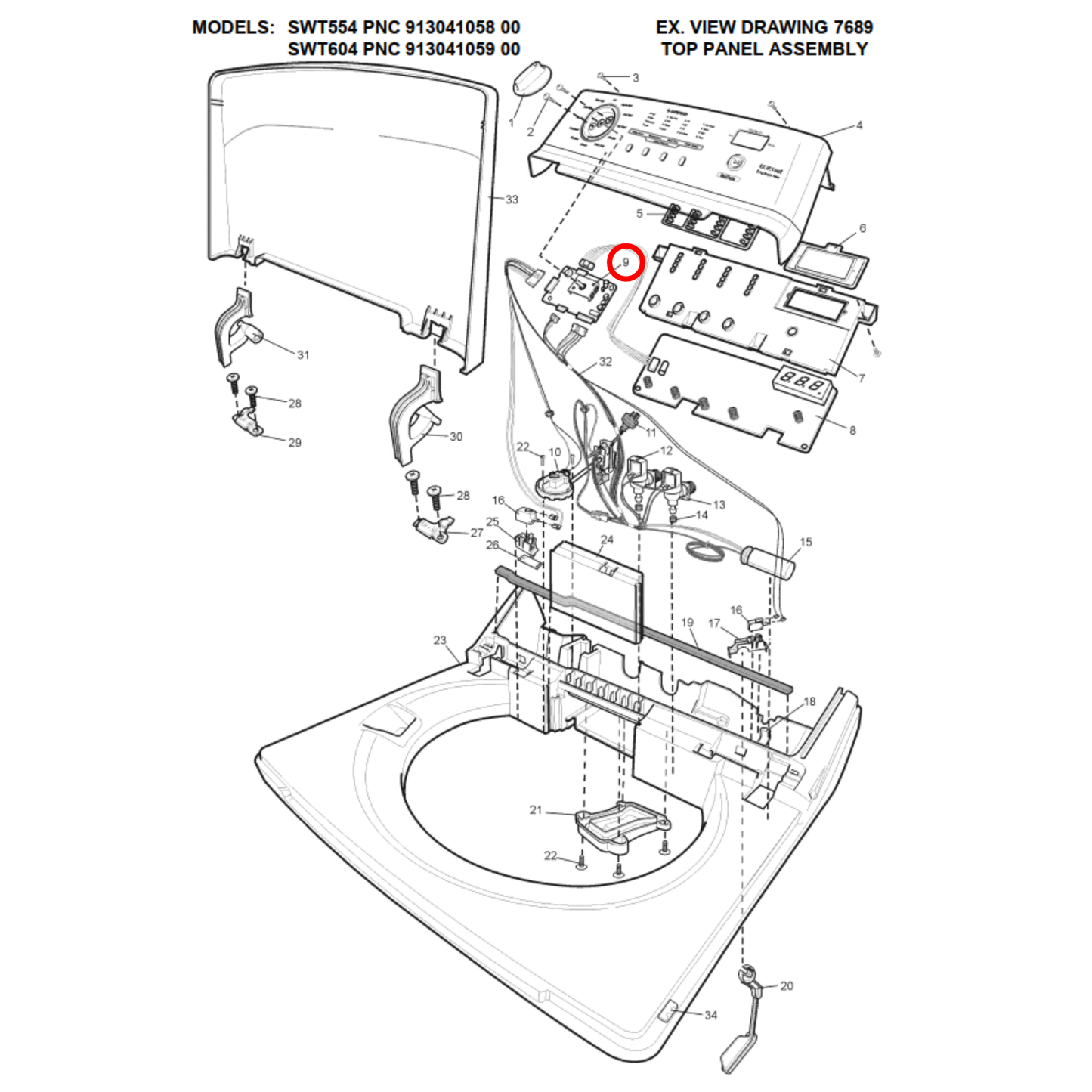 0133200118 Simpson Top Load Washing Machine Main PCB