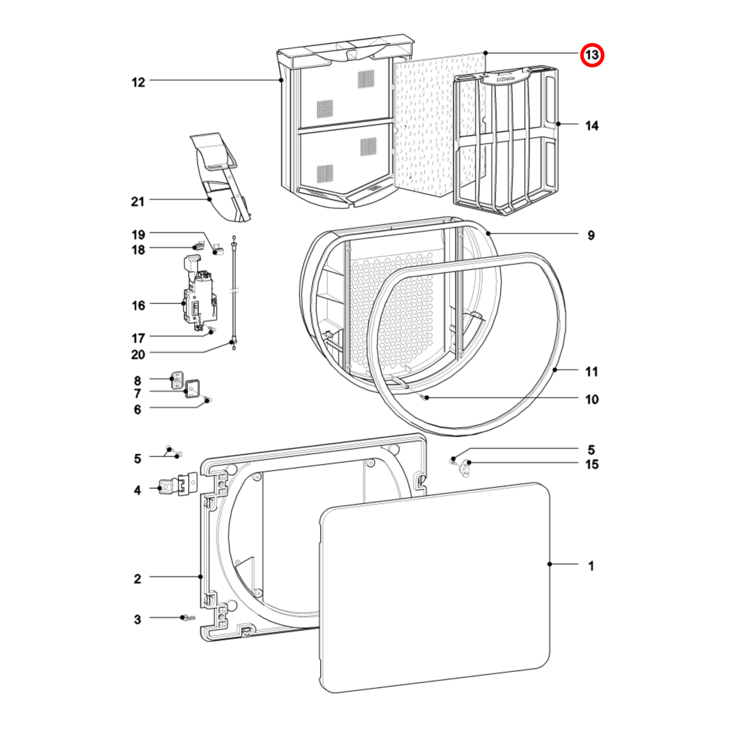 6057930 Miele Dryer Front Sponge Lint Filter - 9688381