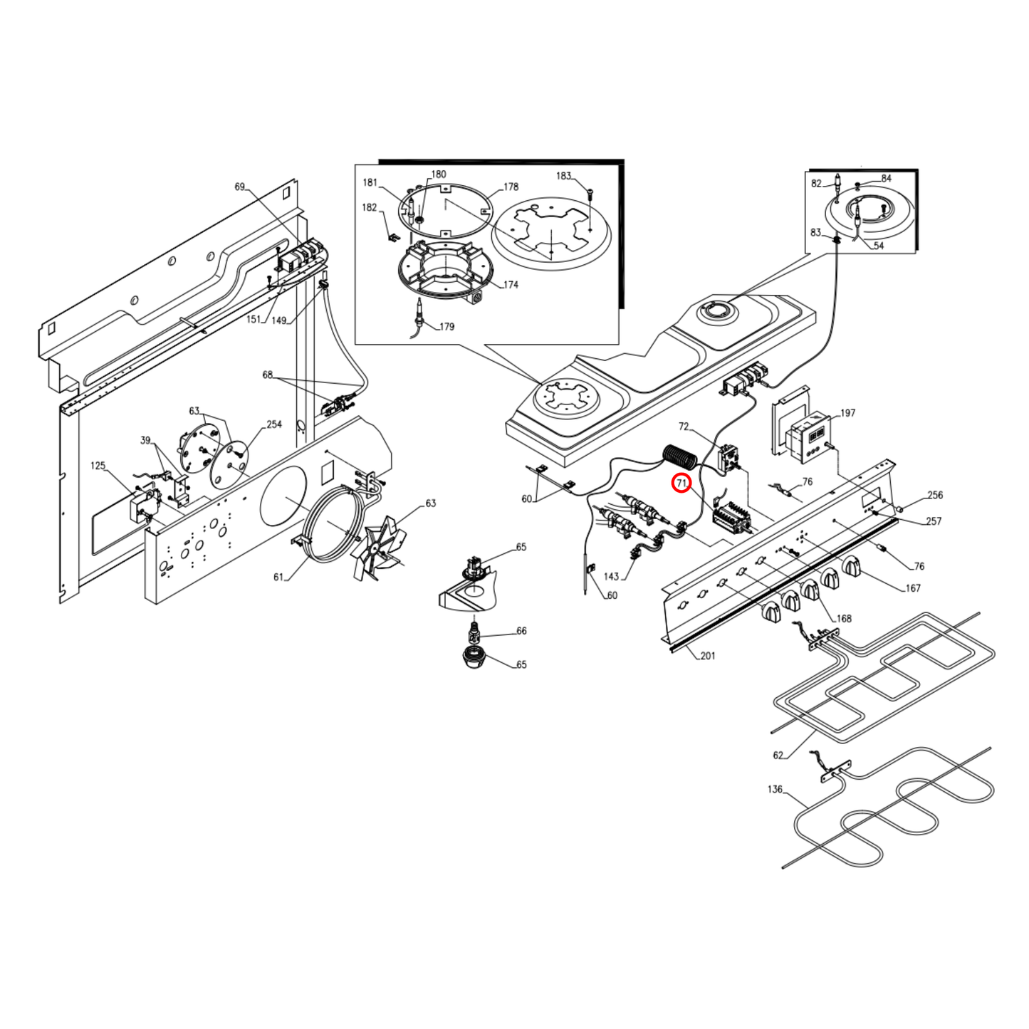 03010890 Baumatic, Damani, Lofra Oven Selector Switch - 41.48023.007