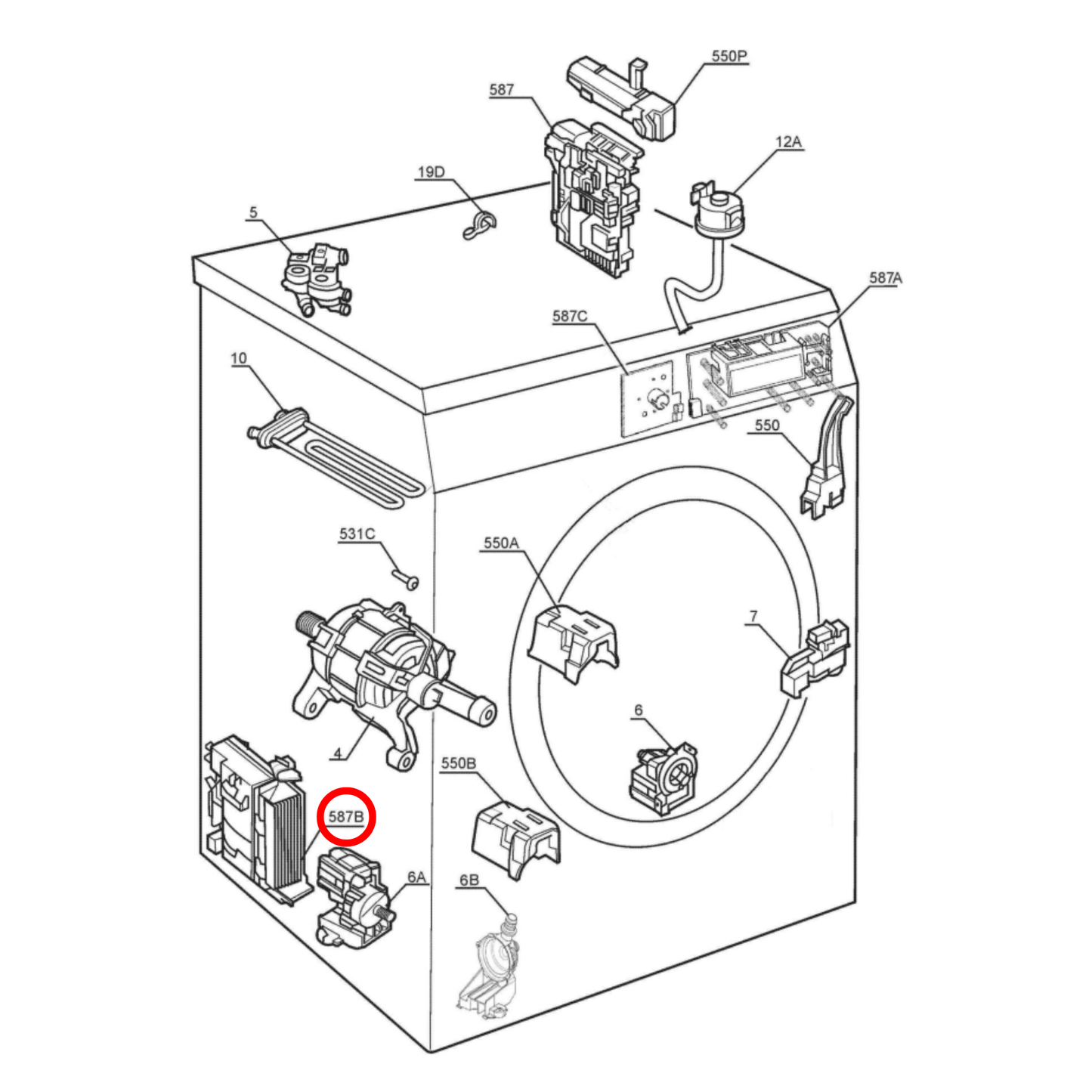 8581327602026 AEG, Electrolux Front Load Washing Machine Motor Control PCB - 1327602015