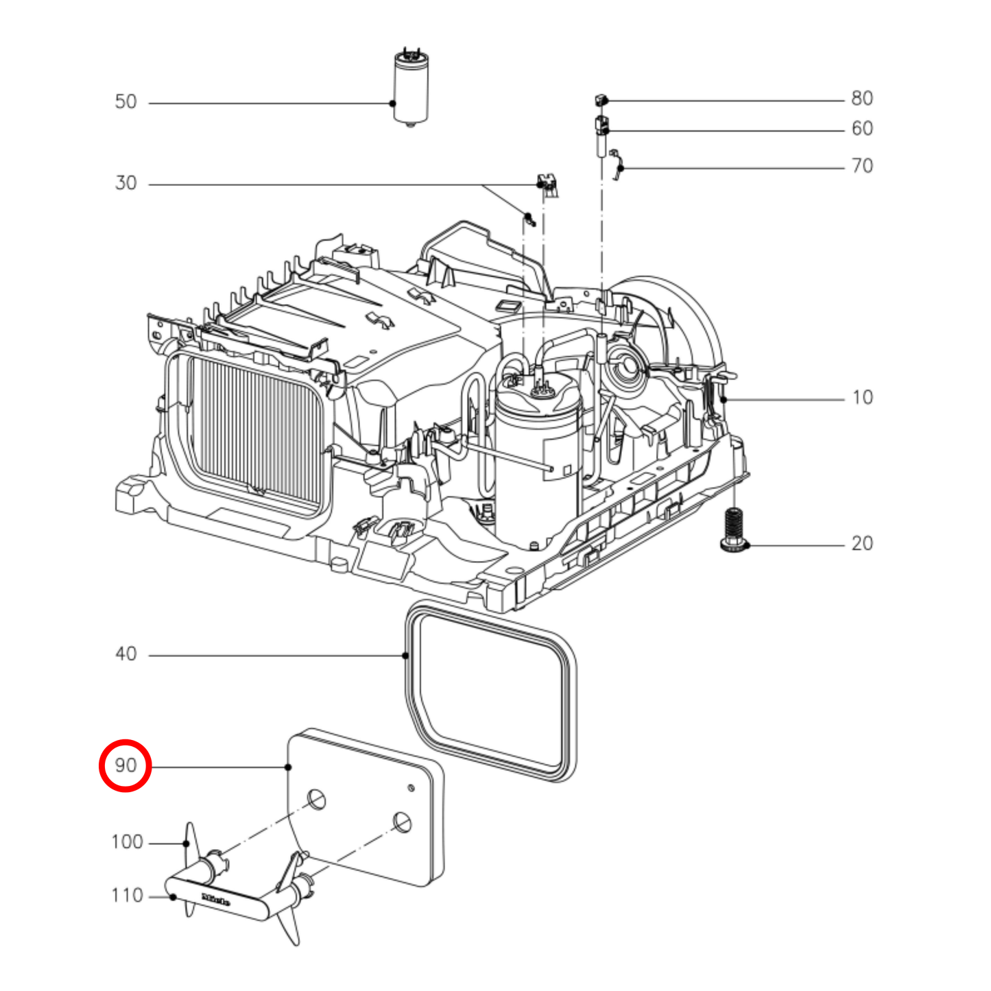 12551630 Miele Dryer Foam Filter Non Genuine - 9164761