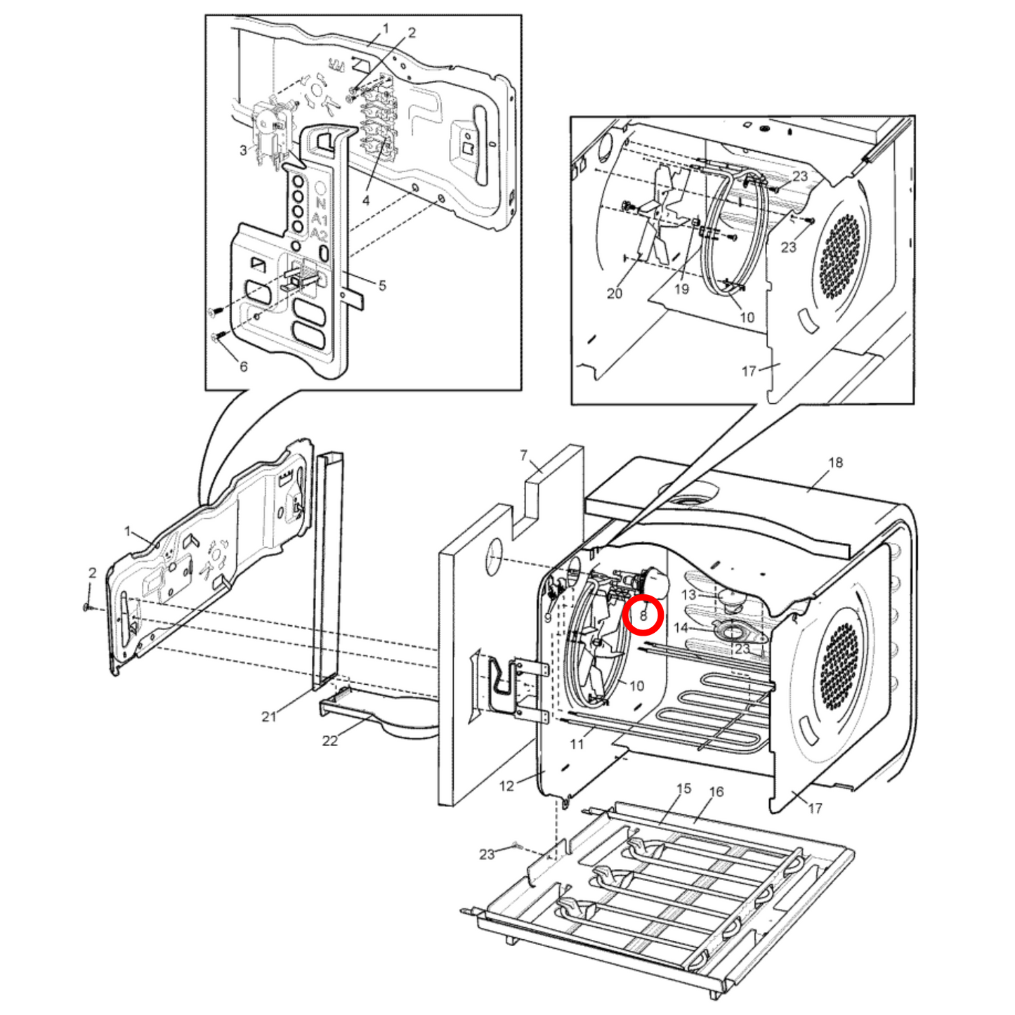8583879376918 Chef, Westinghouse Oven Rear Round Lamp - 4055548806