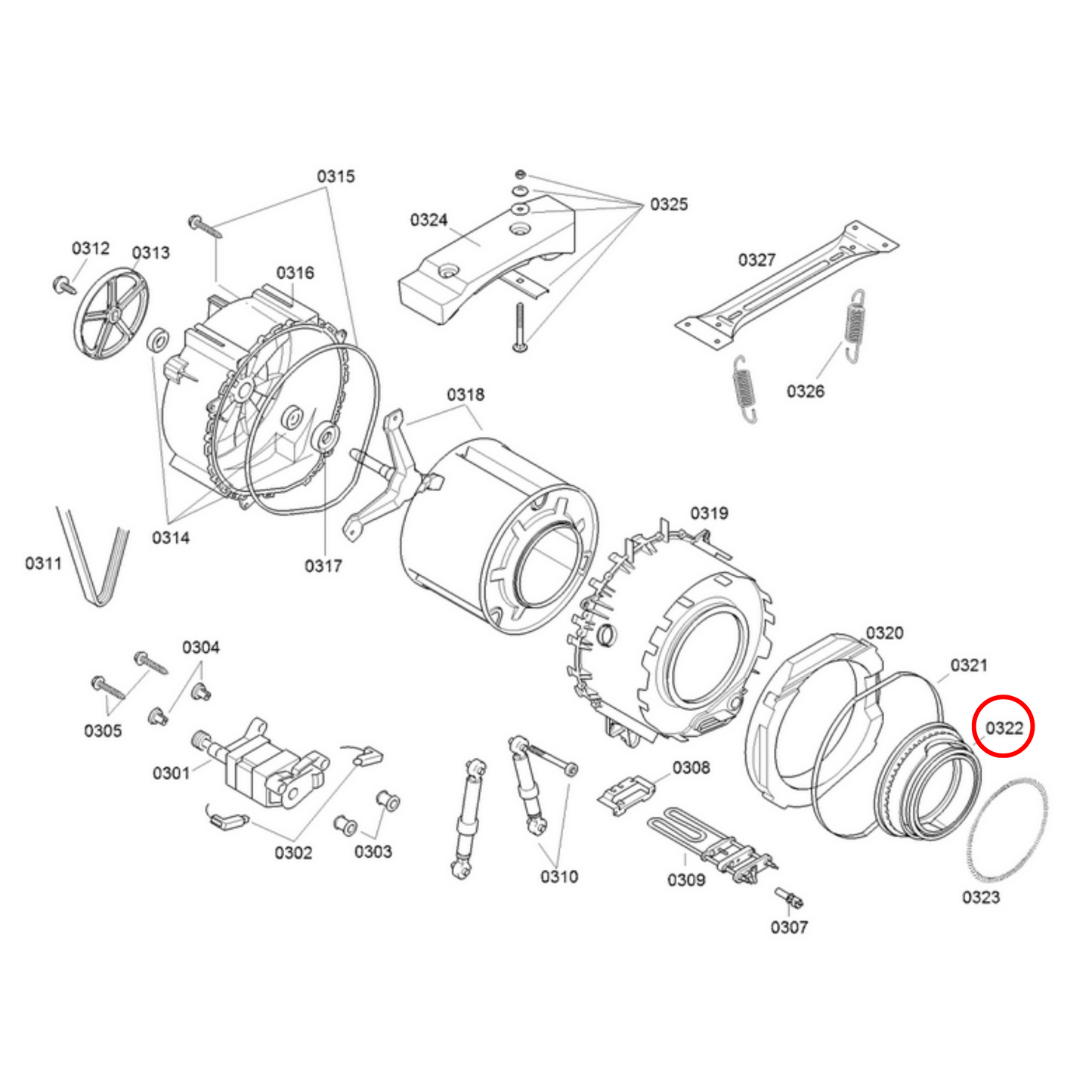 00354135 Bosch Washing Machine Door Seal - 00362254