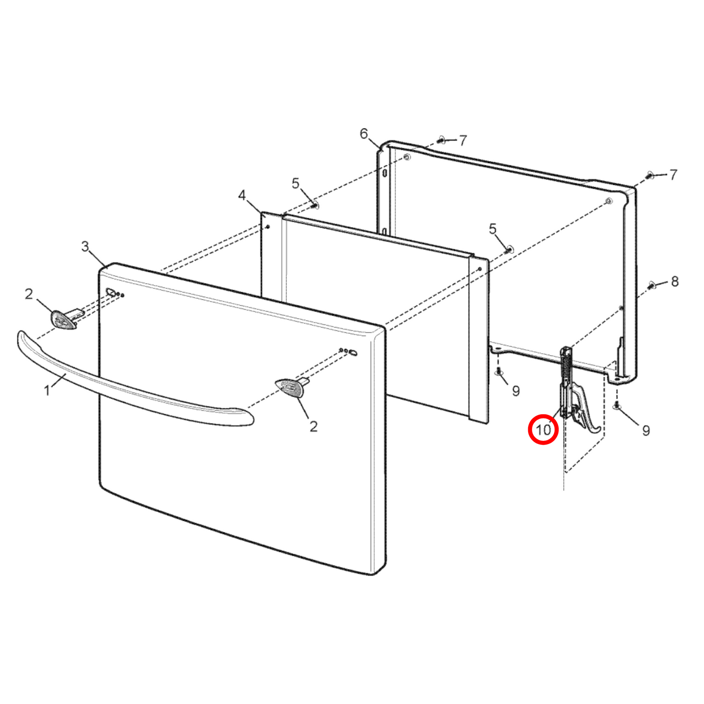 85800450010518 Chef, Simpson, Westinghouse Oven Door Hinge - 0045001051