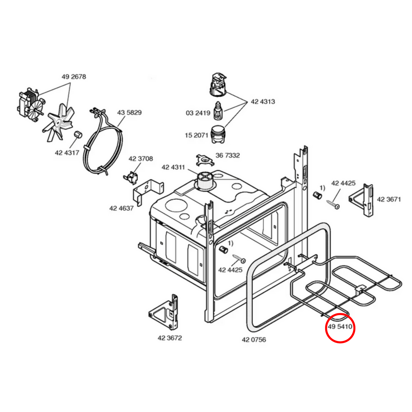 00495410 Bosch Oven Grill Heating Element
