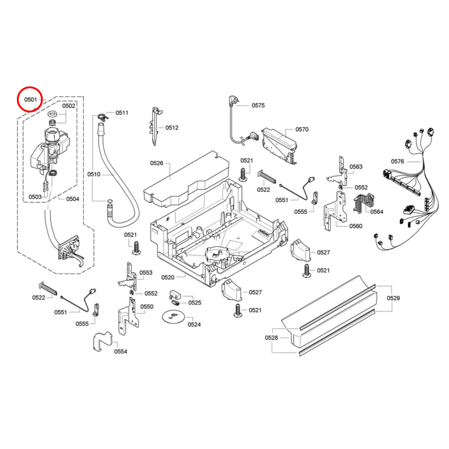 00668113 Bosch Dishwasher Aquastop Inlet Water Hose - 11059760