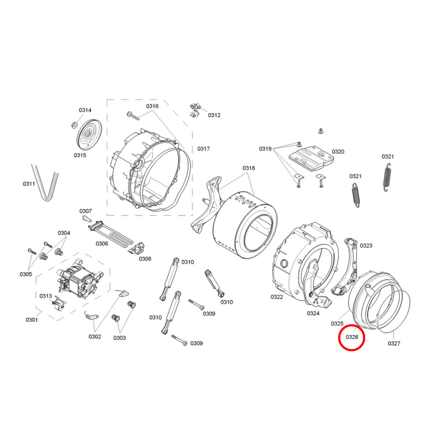 00682843 Bosch Washing Machine Door Boot Gasket No Vent - 11056927