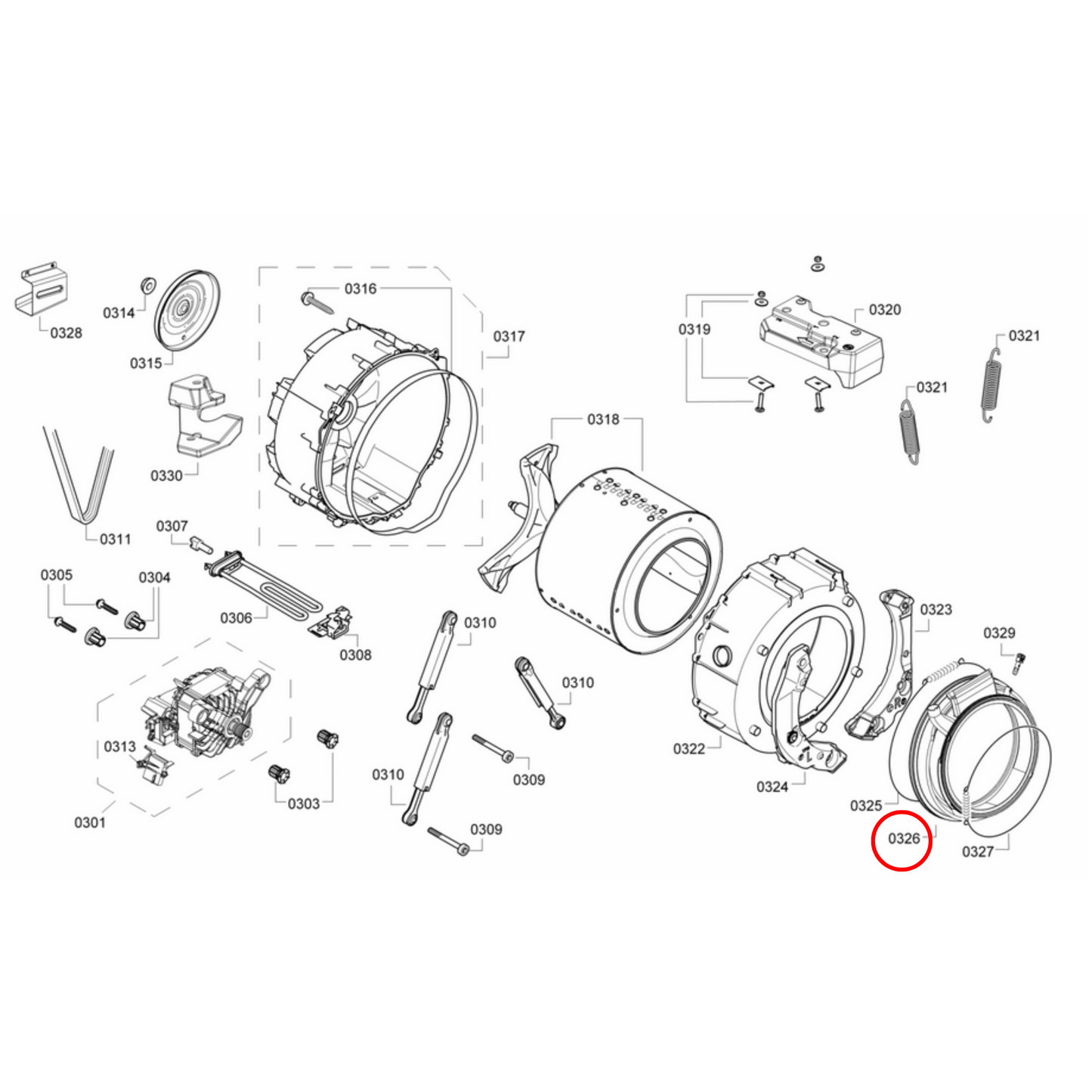 00684526 Bosch Washing Machine Door Seal With Nozzle