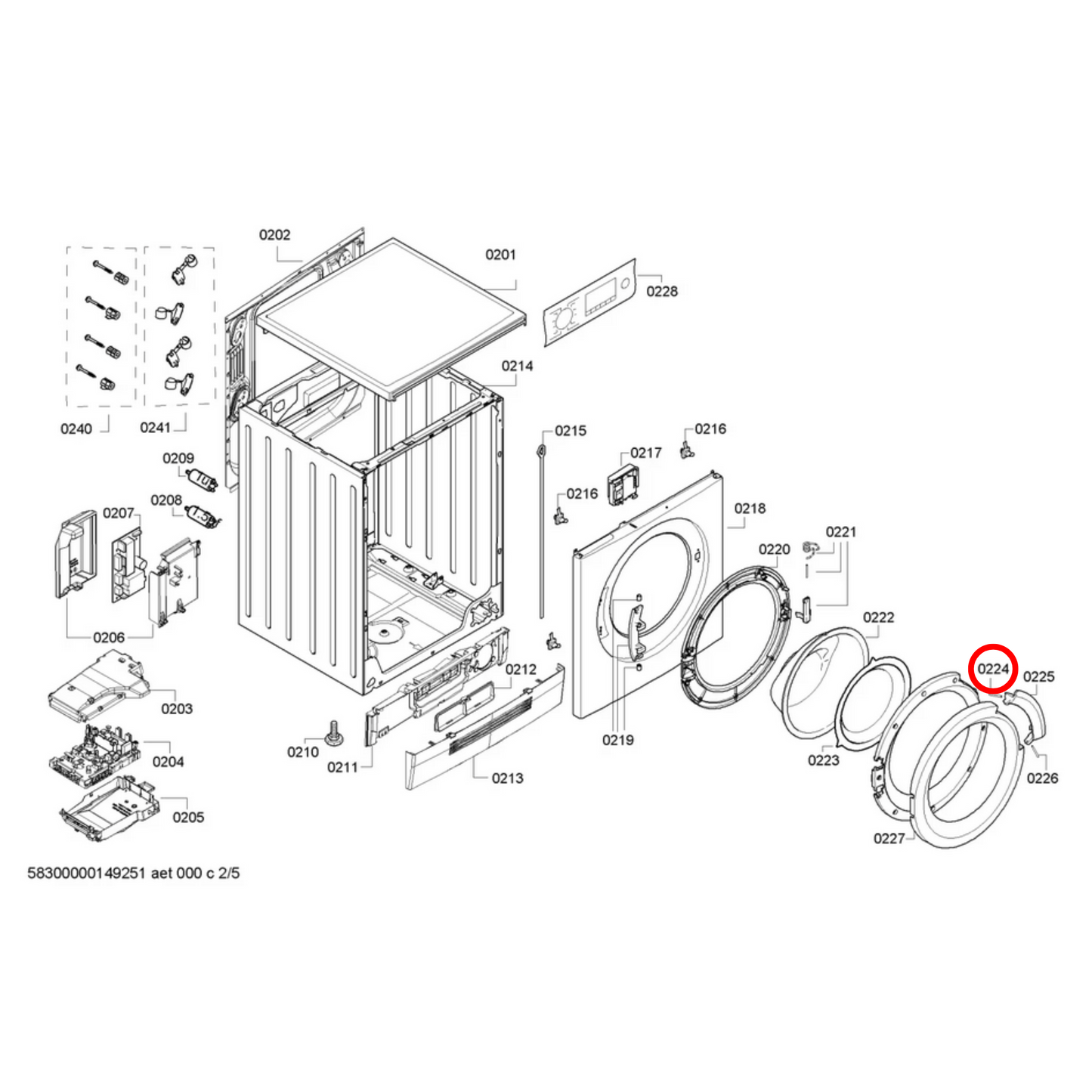 00707516 Bosch Dryer, Washing Machine Window Frame Spacer - 00677924