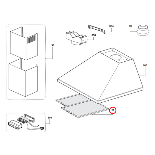 00SP002990Q Belling, Blanco, Euromaid Rangehood Aluminium Mesh Filter