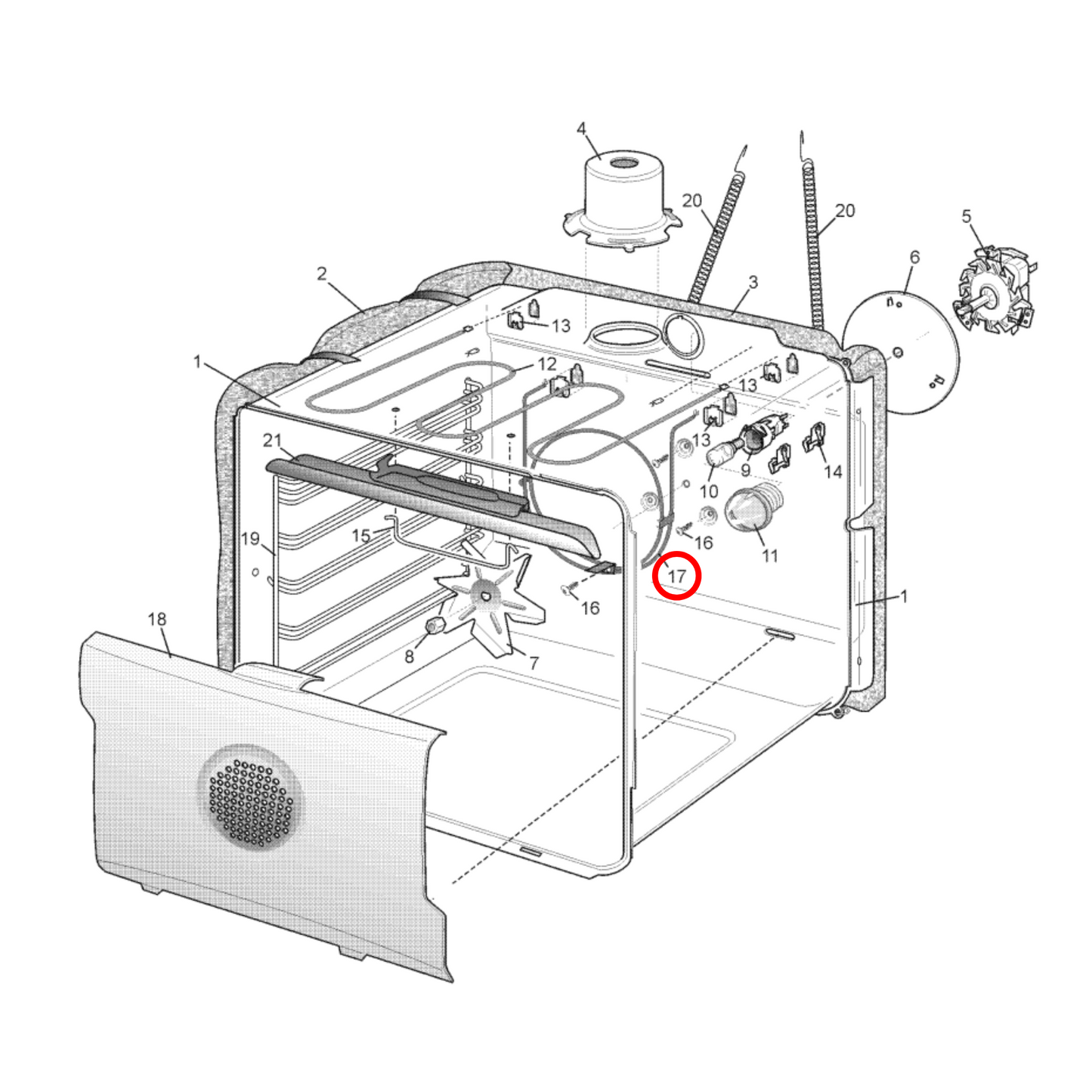 0122004506 Chef, Electrolux, Simpson, Westinghouse Oven Heating Element 2200W - SE100