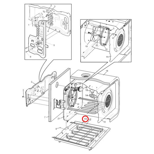 4055561445 Chef, Westinghouse Oven Lower Grill Heating Element 1800W 240V - EF20.35168.000, 0122004537