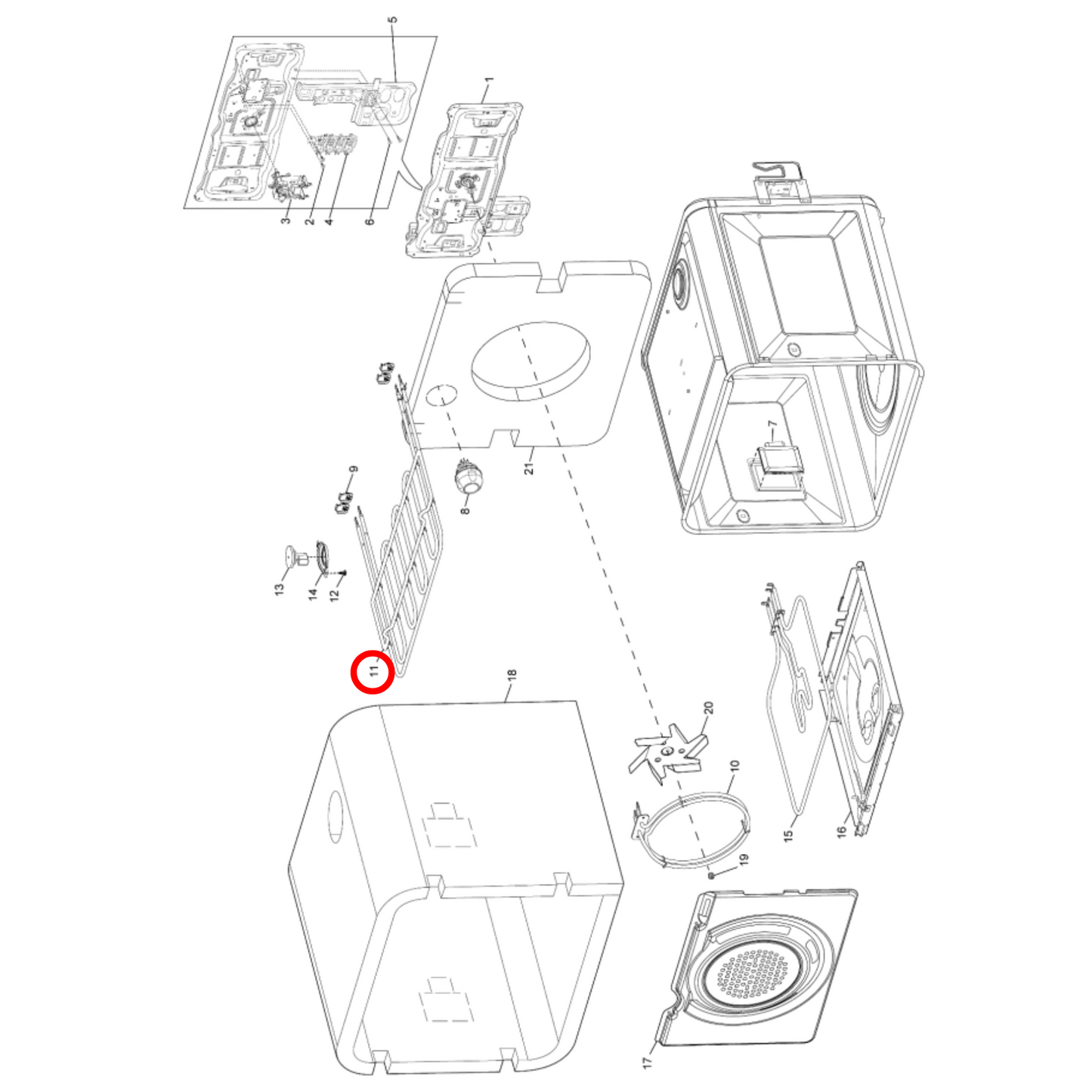 0122004573 Electrolux Oven Upper Grill Element 3000W