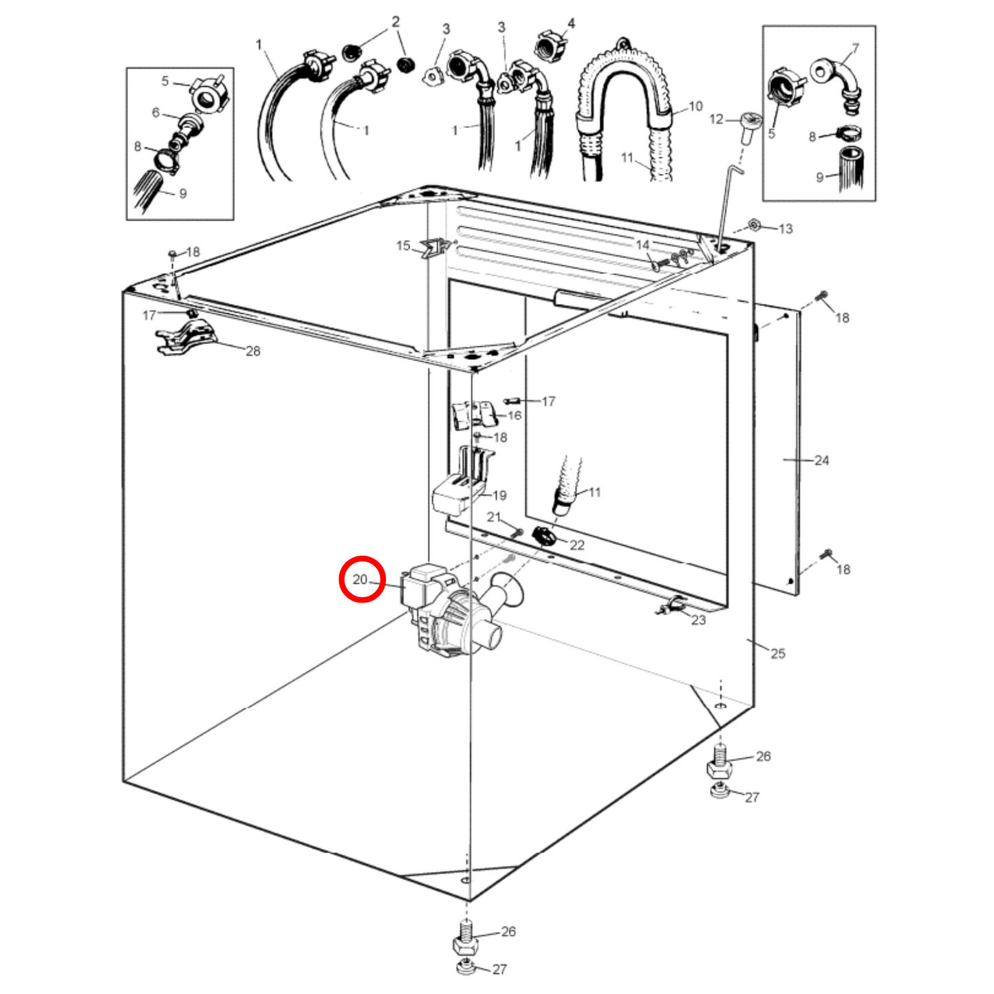 4055578704 Simpson Washing Machine Synchronous Pump Small Out - 0499200049