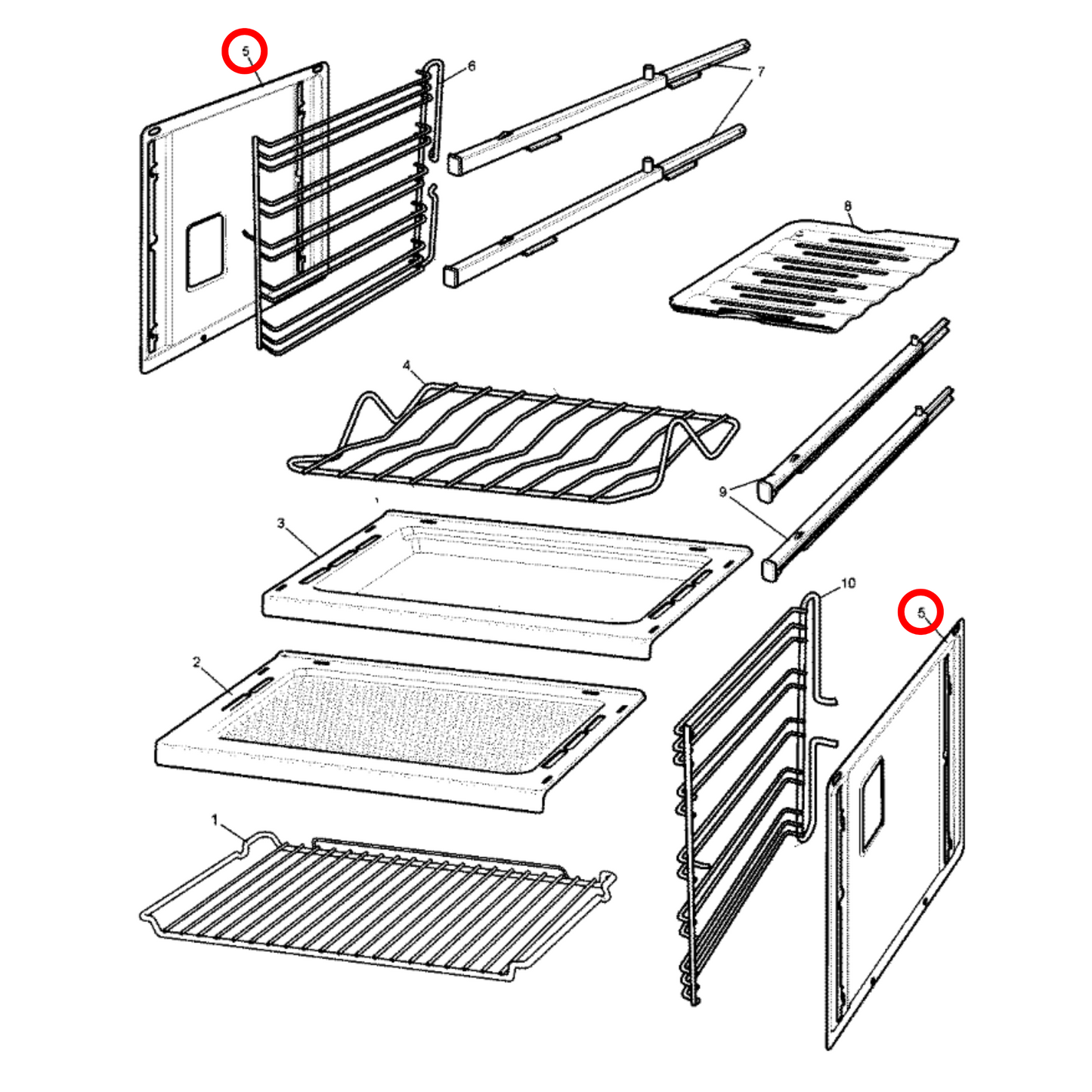 85806250012950 Electrolux, Westinghouse Oven Liner With Light Cut Out - 0625001295