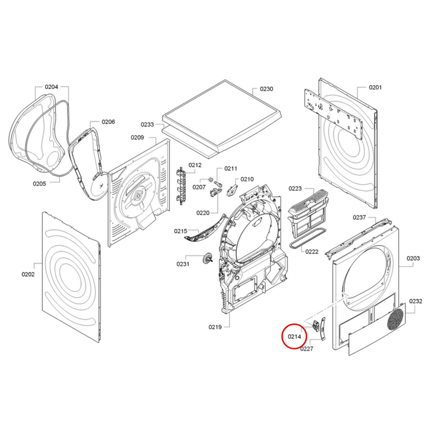 10022250 Bosch, Siemens Dryer Door Lock - 00623797, 10012042