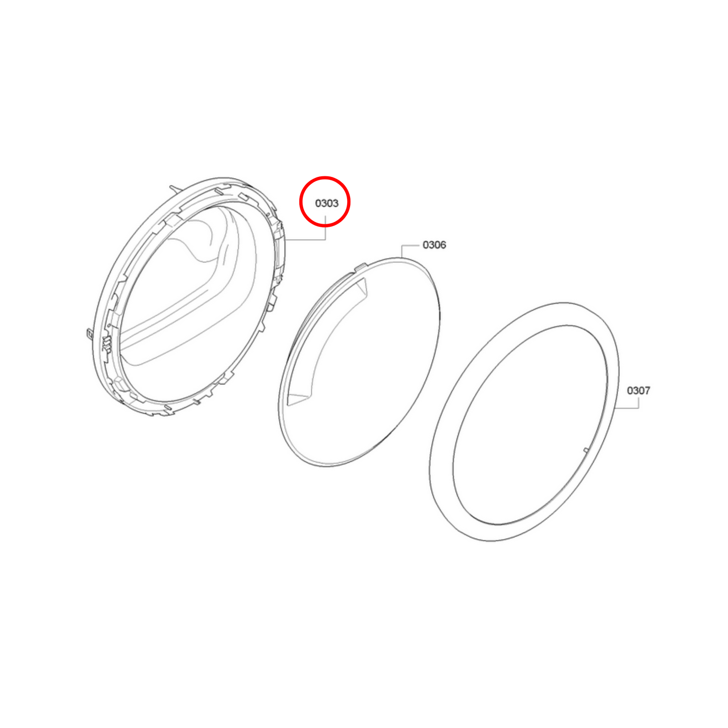 11004000 Bosch Dryer Inner Glass Frame
