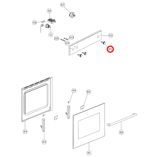 11741801 Omega Oven Control Knob Silver