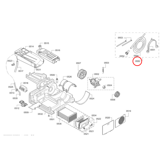12013784 Bosch Condenser Dryer Outlet Hose 2M - 00445594, 00284849