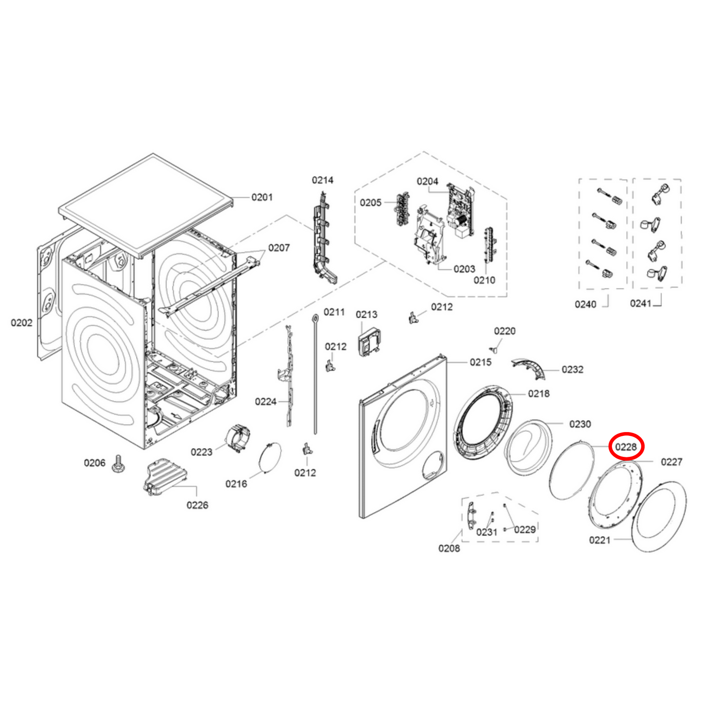 12028544 Bosch Washing Machine Front Cover