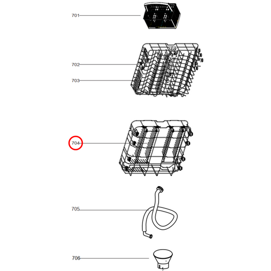 12976000005352 Delonghi, Euro, Technika Dishwasher Lower Rack - 12976000001368