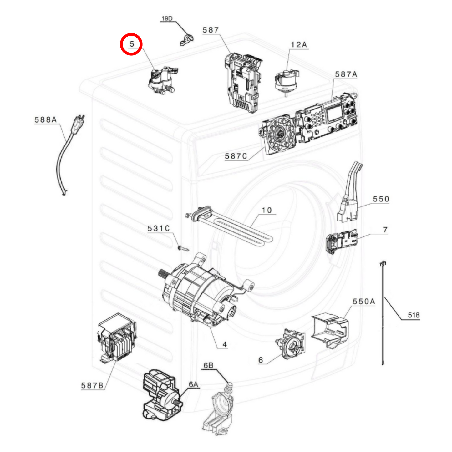 8588074876349 AEG, Electrolux Front Load Washing Machine Inlet Valve - 4055679932, 807487619, 1325186227