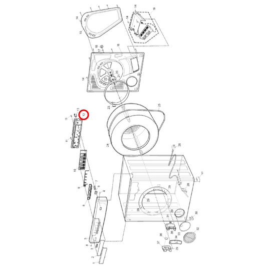 133300128 Electrolux Dryer Power Control PCB Board - 133406500