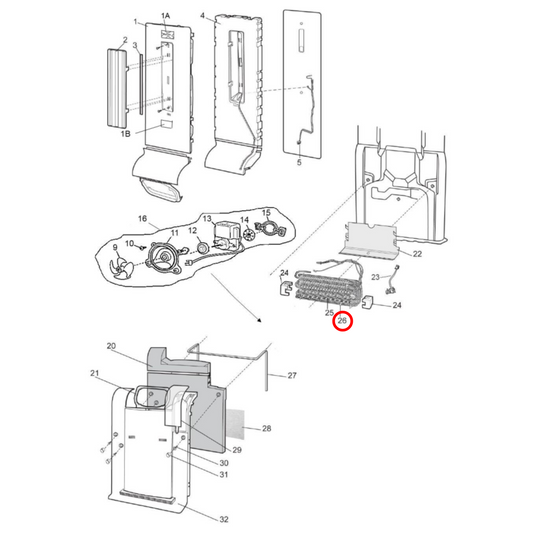 140010582264 Westinghouse Fridge Freezer Defrost Heater Element 138W - A01058204