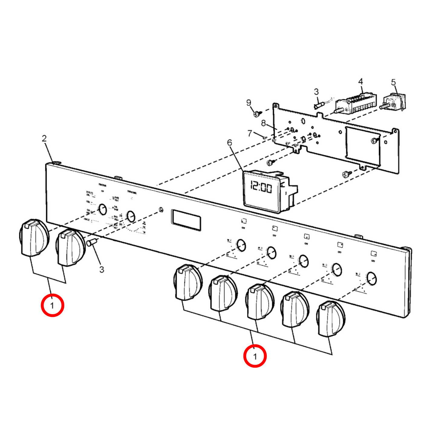 140031605037 Westinghouse Electric Stove Control Knob - A03160503