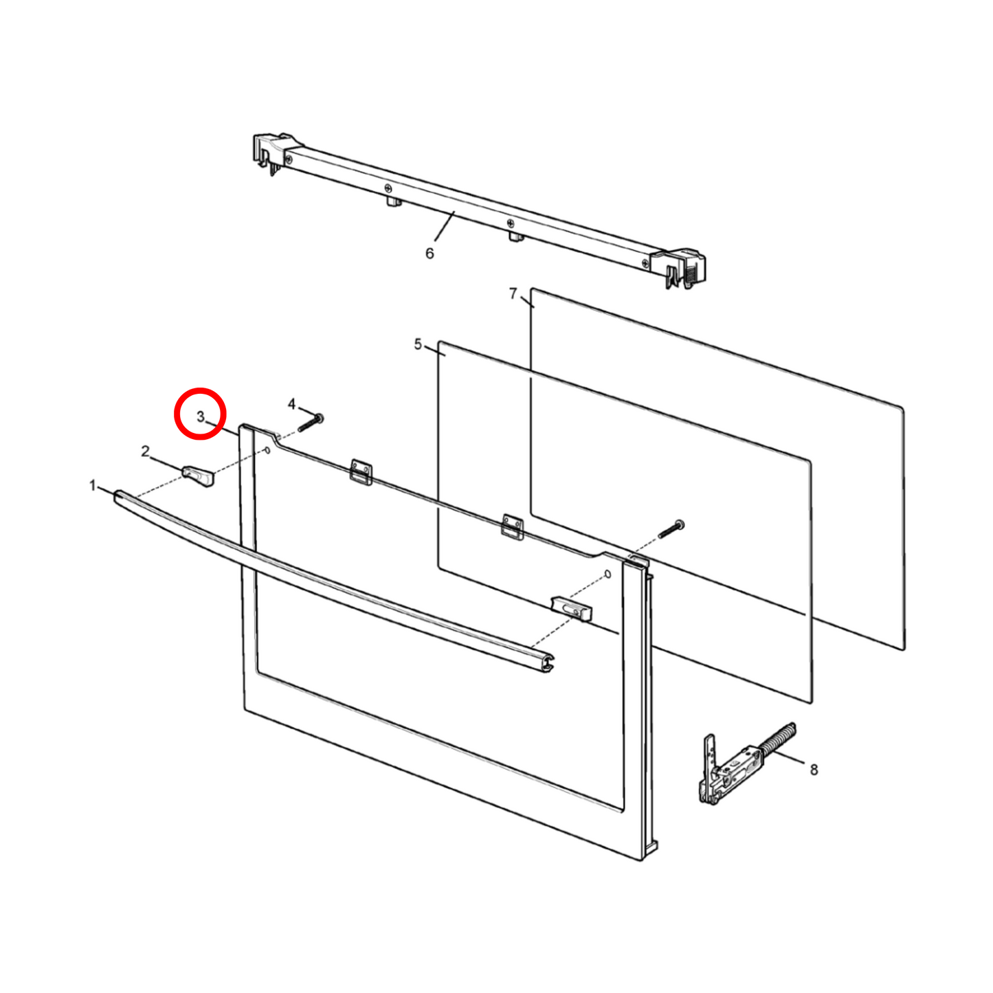 140039909019 Westinghouse Oven Outer Door Glass - A03990901