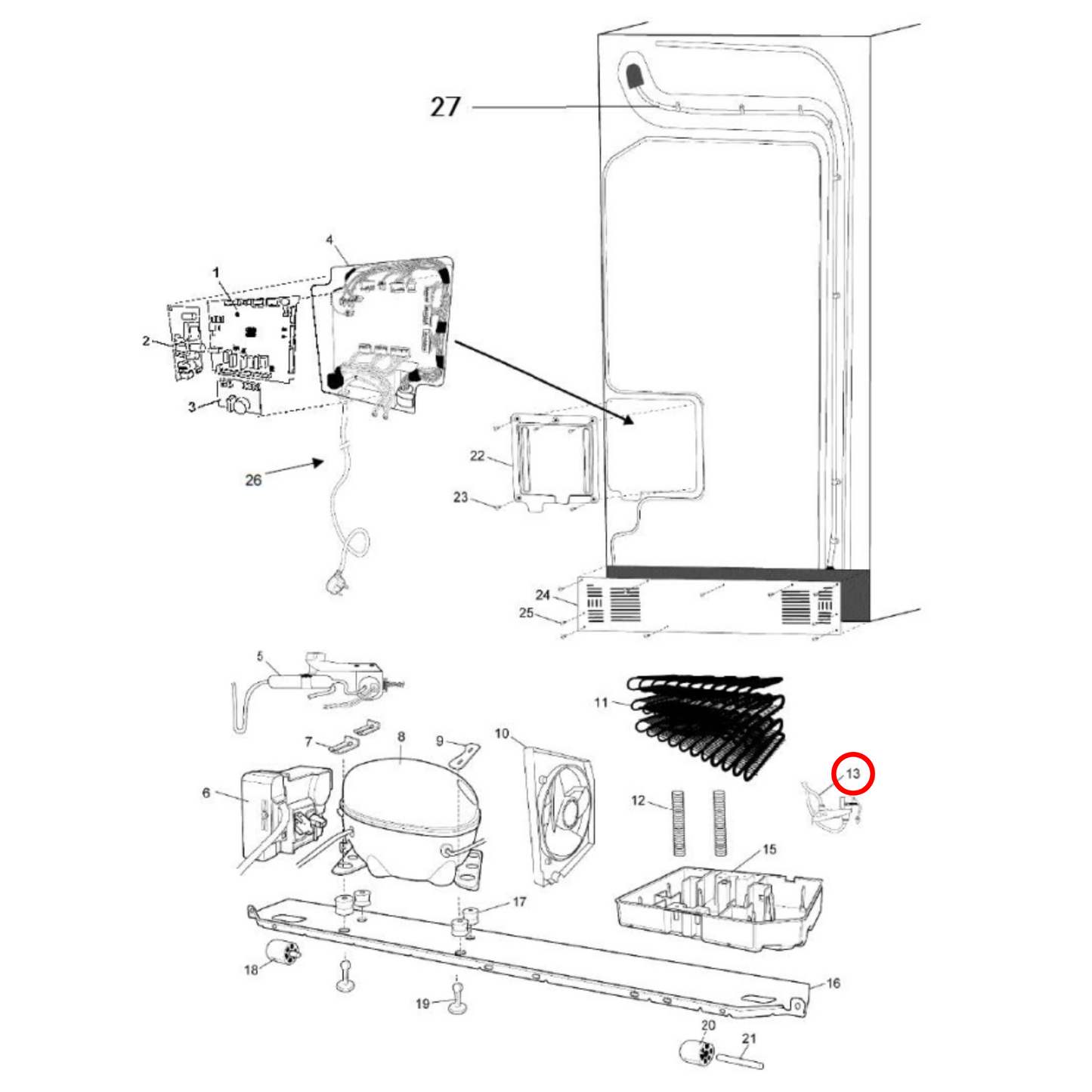 140069266058 Electrolux, Westinghouse Fridge Water Valve - 140069266017