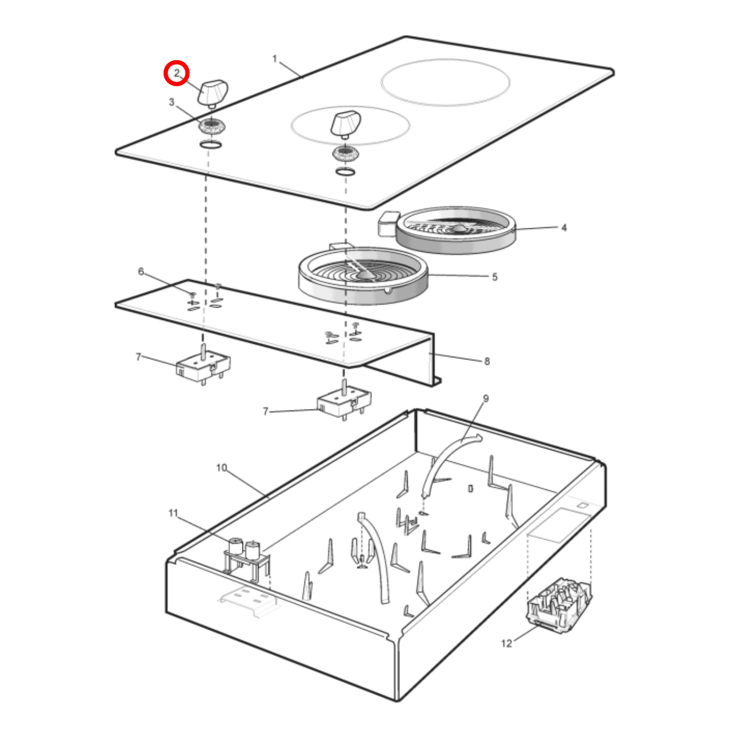140175221039 Westinghouse Cooktop Oven Control Knob Black - A17522103