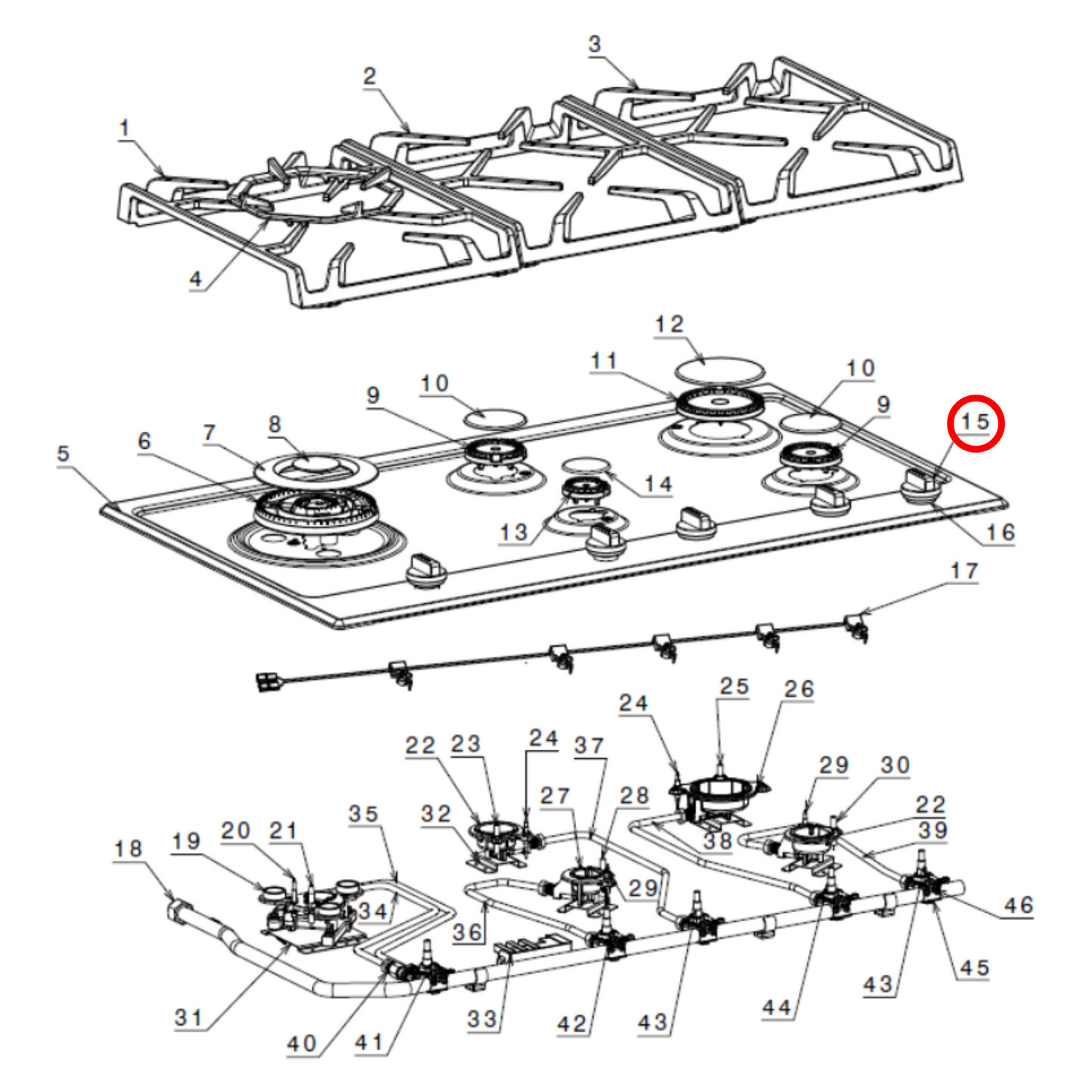 140175222029 Westinghouse Cooktop Gas Knob Stainless Steel - A17522202