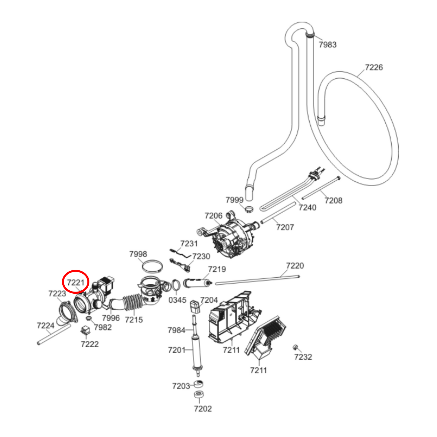 183435 Asko Washing Machine Filter Housing With Pump 230V-50Hz - 663437, 440584