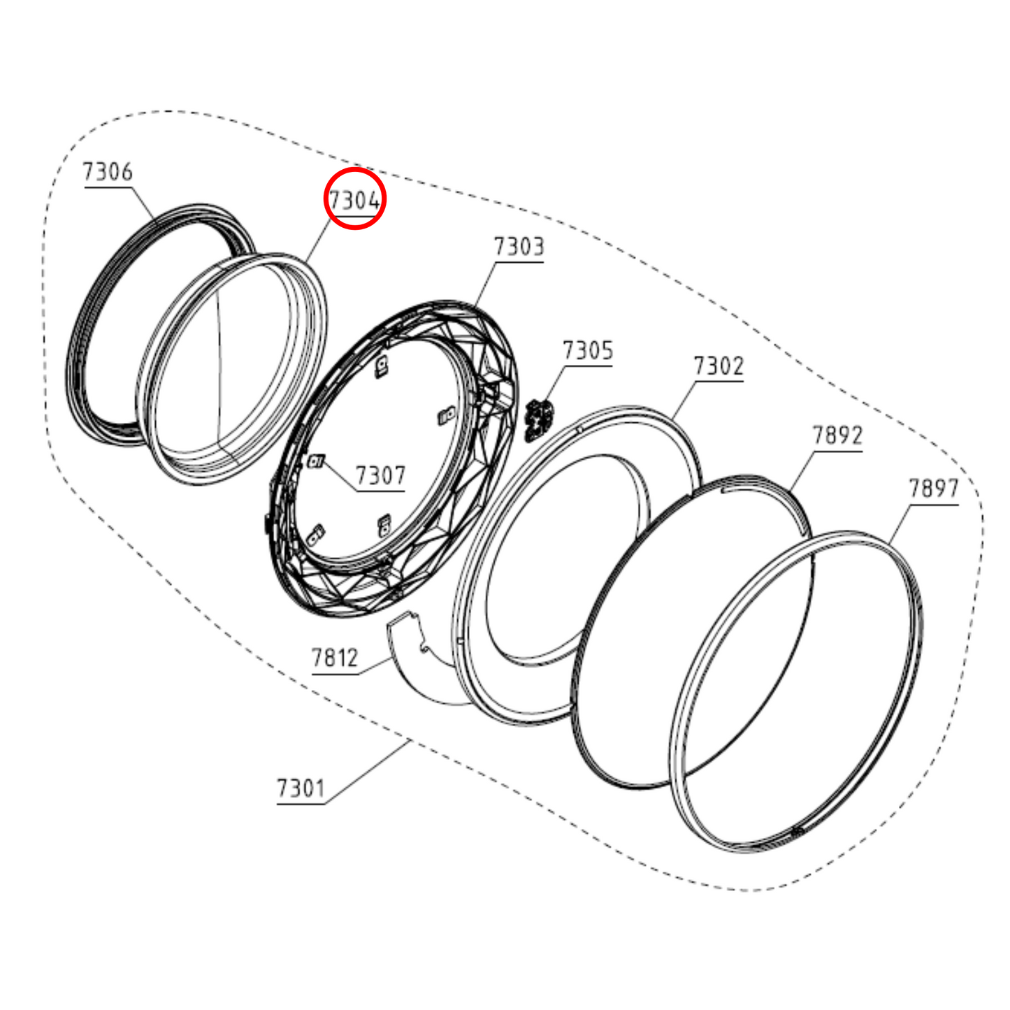 236769 Asko Washing Machine Front Door Glass