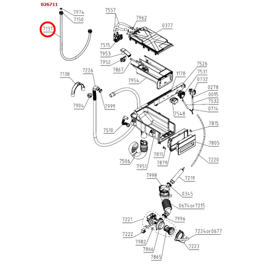 246498 Asko Washing Machine Inlet Supply Hose L1500