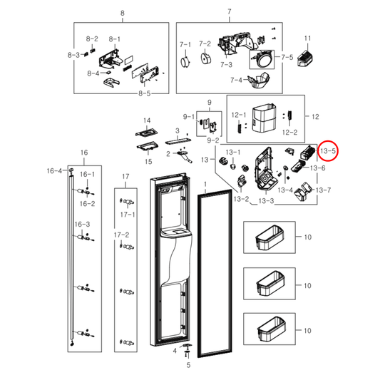 DA97-06364A Samsung Fridge Ice Maker Assembly 10 Pins