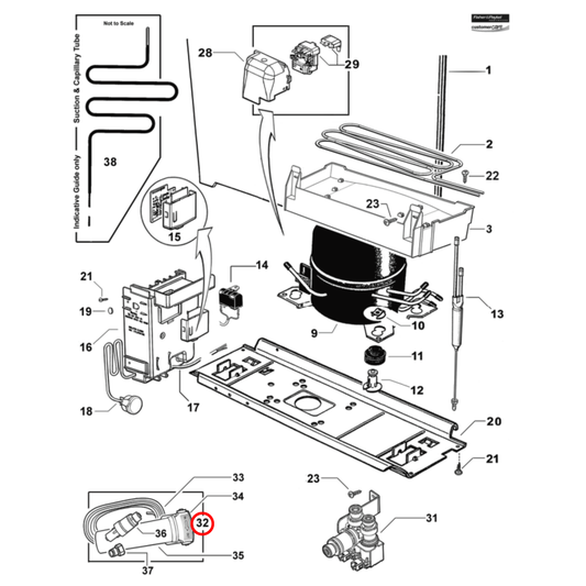 836859 Fisher & Paykel Fridge Water Valve Pressure Reducing