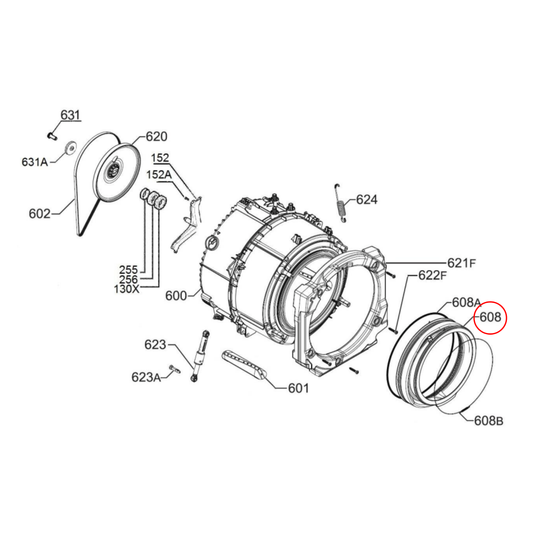 140004668244 Electrolux Washing Machine Door Seal - A00466824