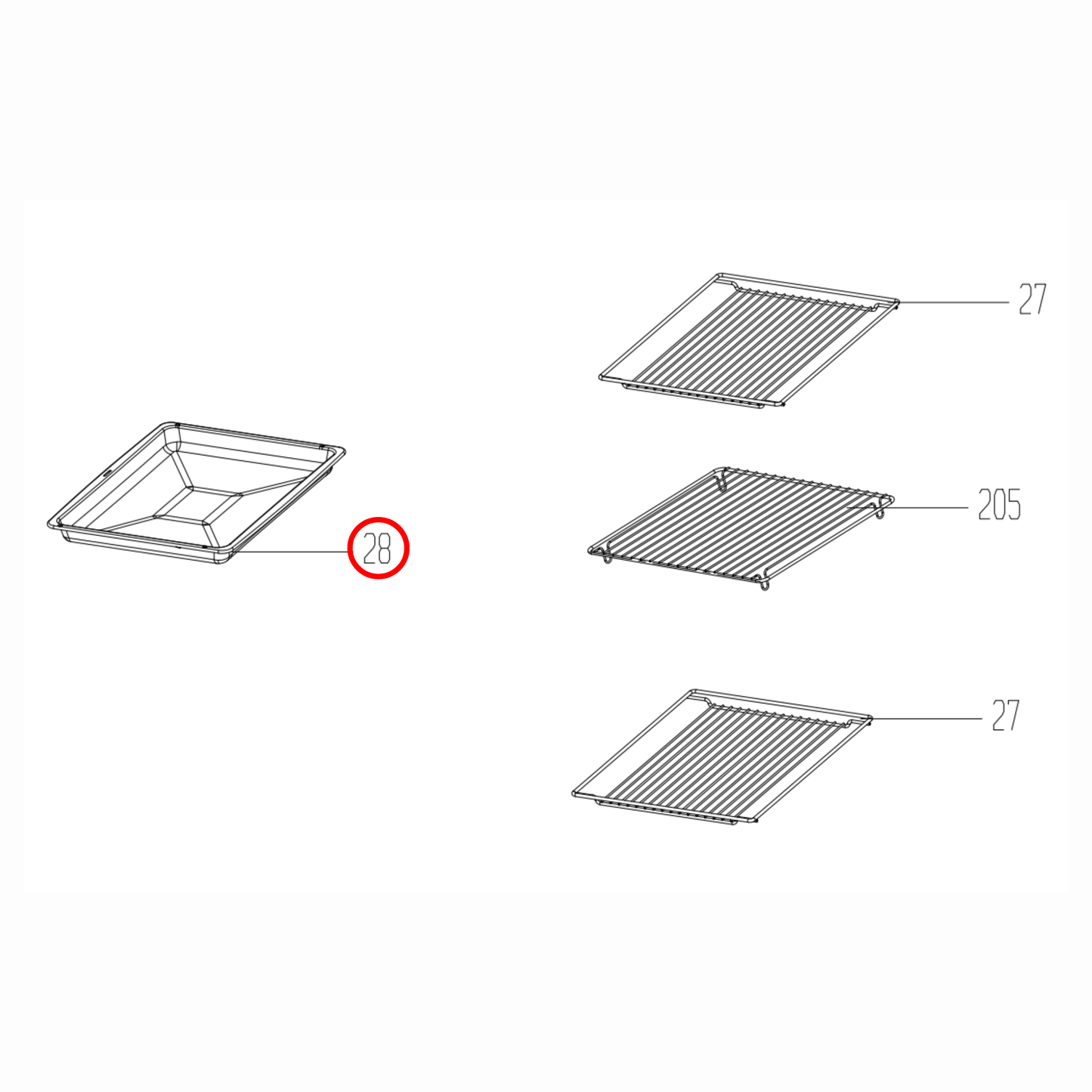 219440101 Euromaid Oven Enamel Tray Shallow