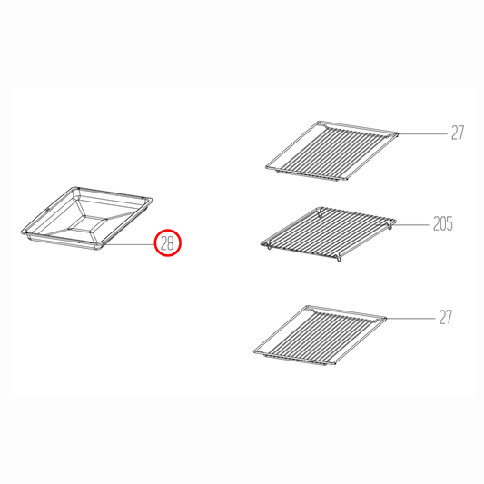 219440101 Euromaid Oven Enamel Tray Shallow