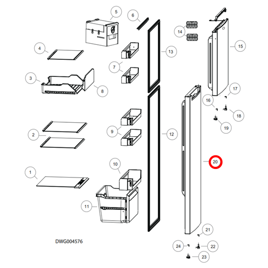 HR05X01235 Fisher & Paykel, Haier Fridge Freezer Door PC